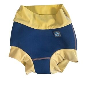 Splash About Happy Nappy Duo Swim Diaper Blue Yellow Neoprene Baby Toddler 3-4
